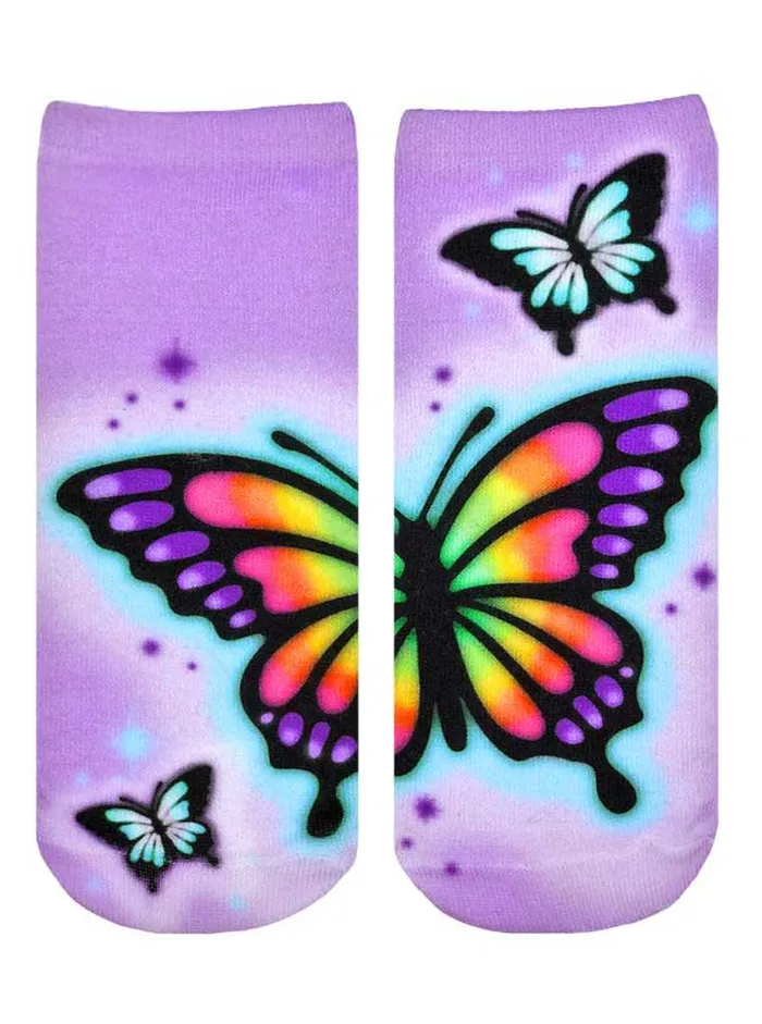 Butterfly Airbrush Ankle Socks LIVINGROYAL Earrings