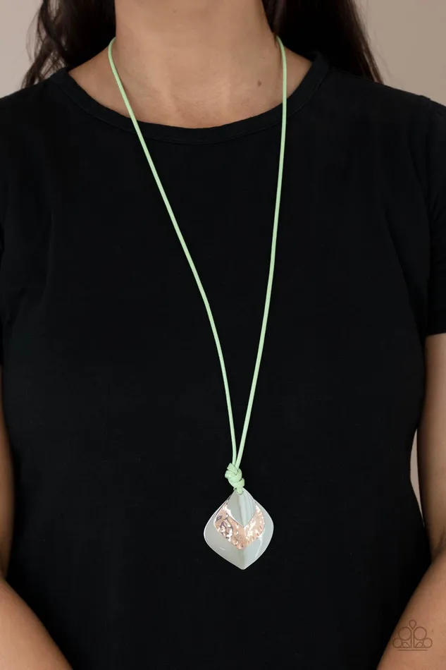 Earrings Paparazzi Accessories Face The ARTIFACTS Green