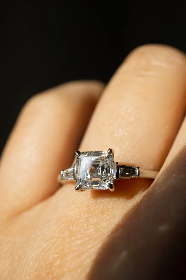 Foe Dear Rings Keiko Ring 124ct White Asscher Cut Lab Diamond readytoship