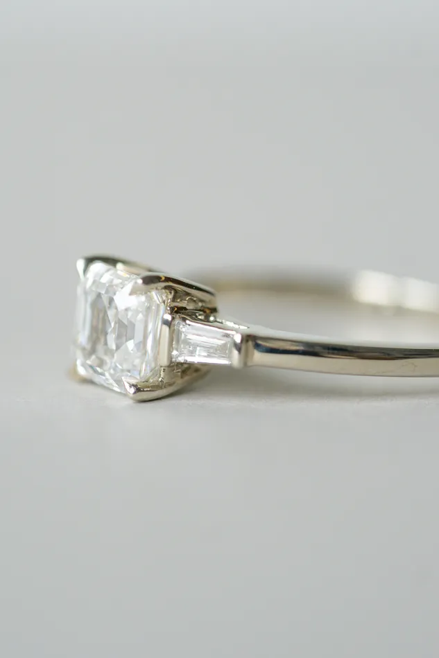 Foe Dear Rings Keiko Ring 124ct White Asscher Cut Lab Diamond readytoship