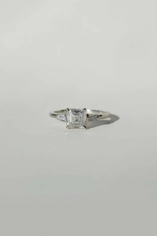 Foe Dear Rings Keiko Ring 124ct White Asscher Cut Lab Diamond readytoship