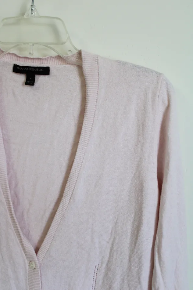 Necklaces Banana Republic Banana Republic Light Pink Knit Cardigan S