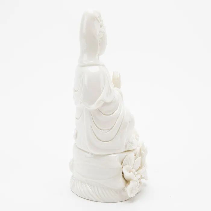 Porcelain Quan Yin Statue Eastern Elm Earrings