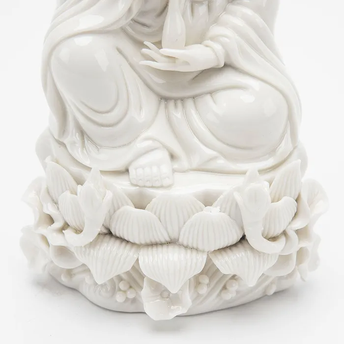 Porcelain Quan Yin Statue Eastern Elm Earrings