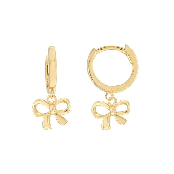 14K Gold Huggie Earrings With Charm Alexis Jae Earrings
