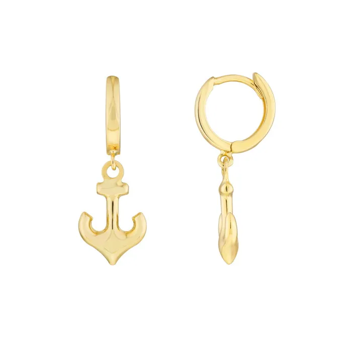 14K Gold Huggie Earrings With Charm Alexis Jae Earrings