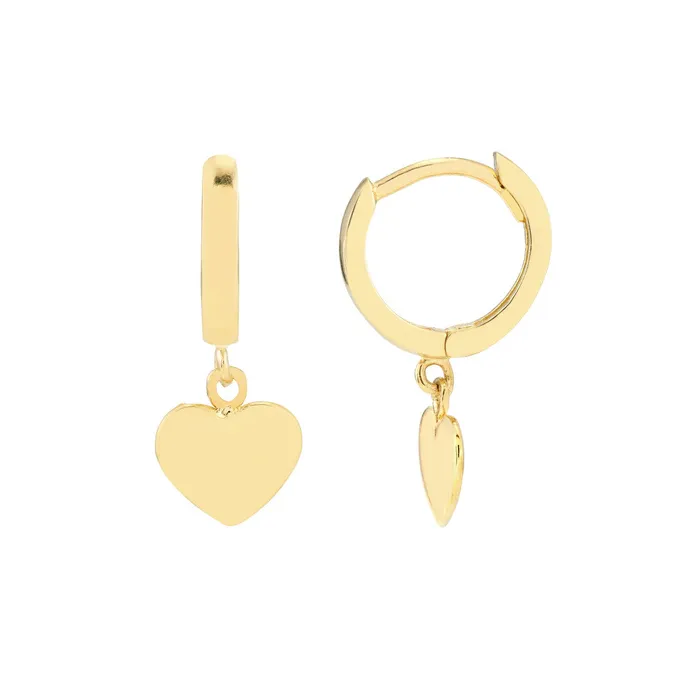 14K Gold Huggie Earrings With Charm Alexis Jae Earrings