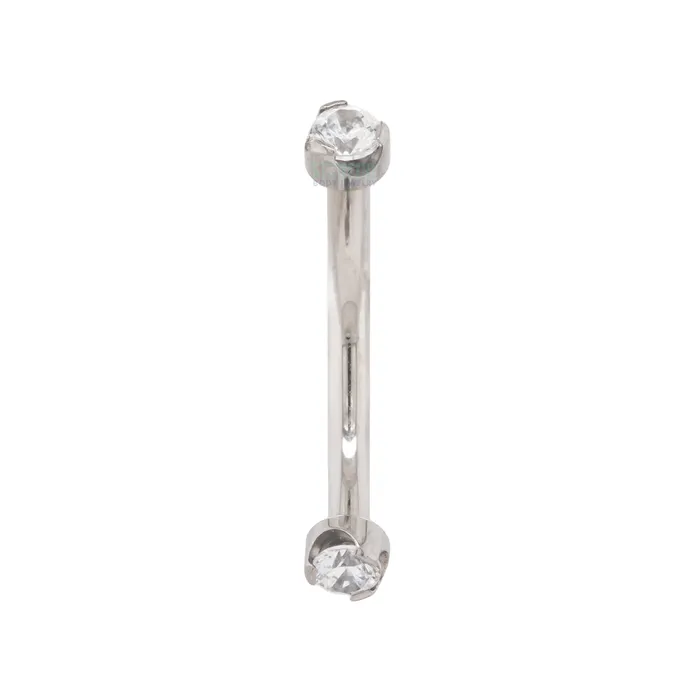 Anatometal Rings ProngSet BrilliantCut Gems Curved Barbell
