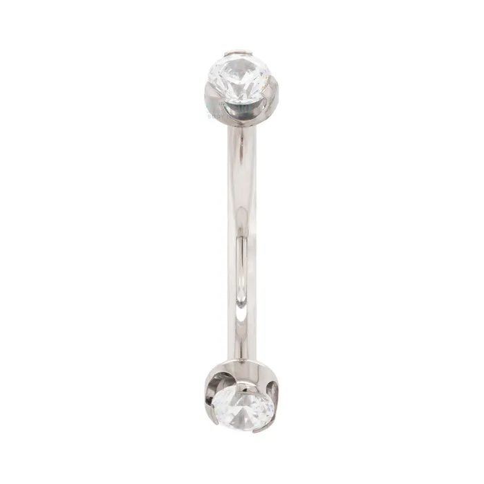 Anatometal Rings ProngSet BrilliantCut Gems Curved Barbell