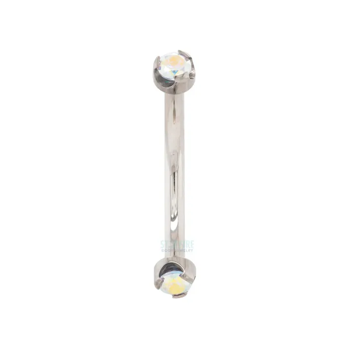 Anatometal Rings ProngSet BrilliantCut Gems Curved Barbell