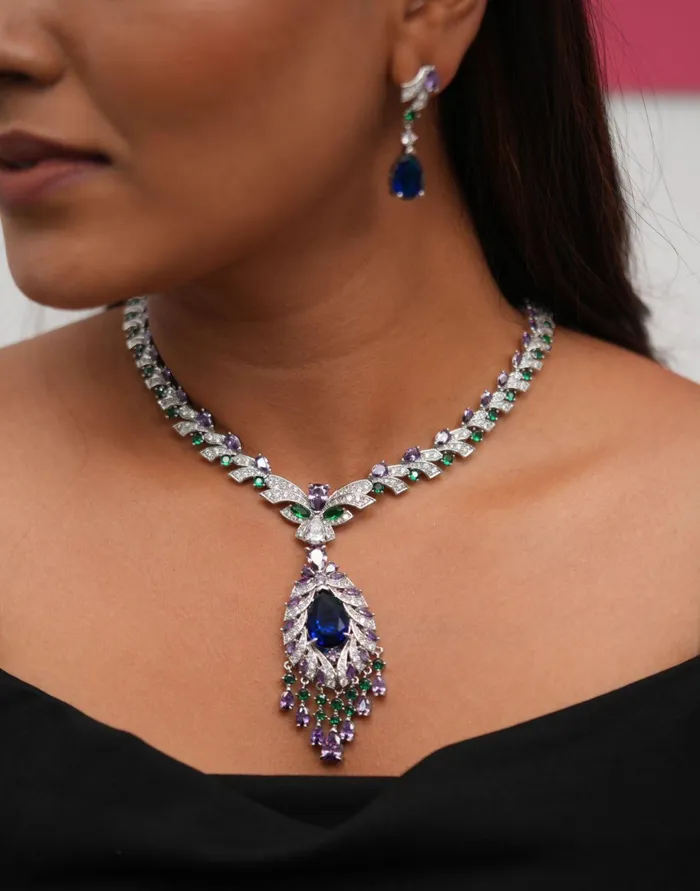 Attrangi Earrings Nova Multi Coloured Diamond Set