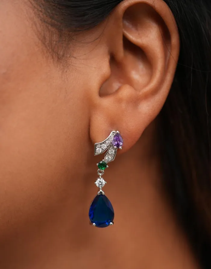 Attrangi Earrings Nova Multi Coloured Diamond Set Attrangi Earrings Nova Multi Coloured Diamond Set