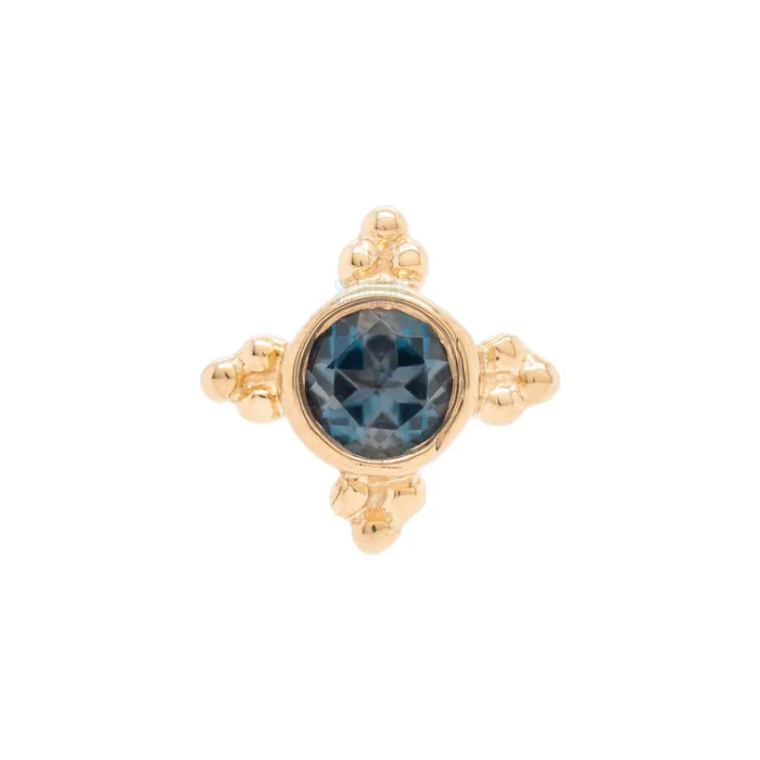 Body Vision BVLA Rings Mini Kandy Nostril Screw in Gold with Round London Blue Topaz