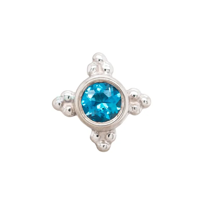 Body Vision BVLA Rings Mini Kandy Nostril Screw in Gold with Round London Blue Topaz