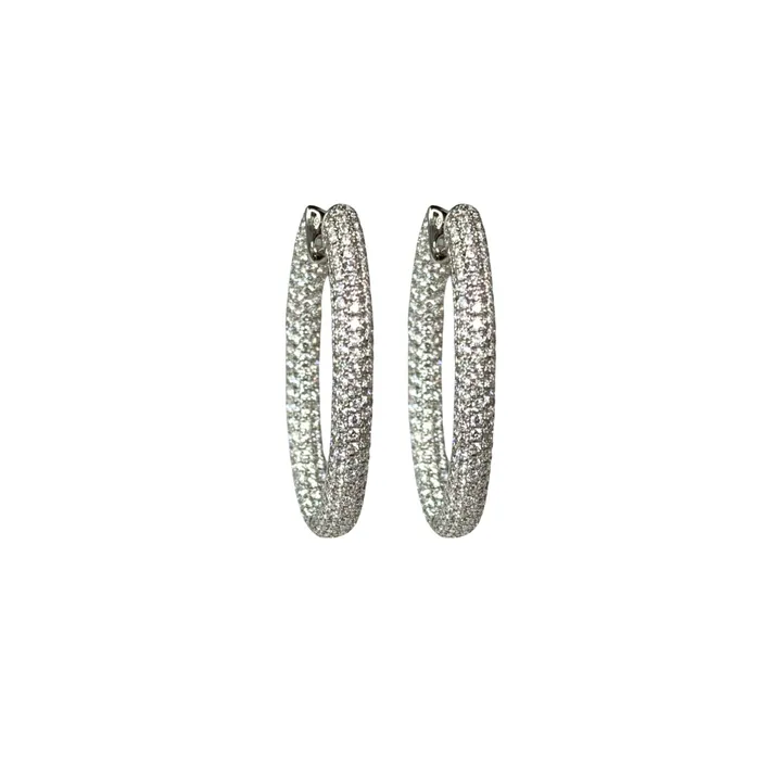 Earrings Donald Haack Diamonds Insideout Diamond Hoops 465ctw