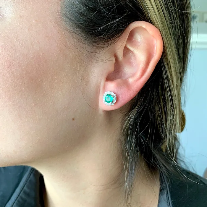 Earrings Fana Emerald Diamond Earrings Earrings Fana Emerald Diamond Earrings