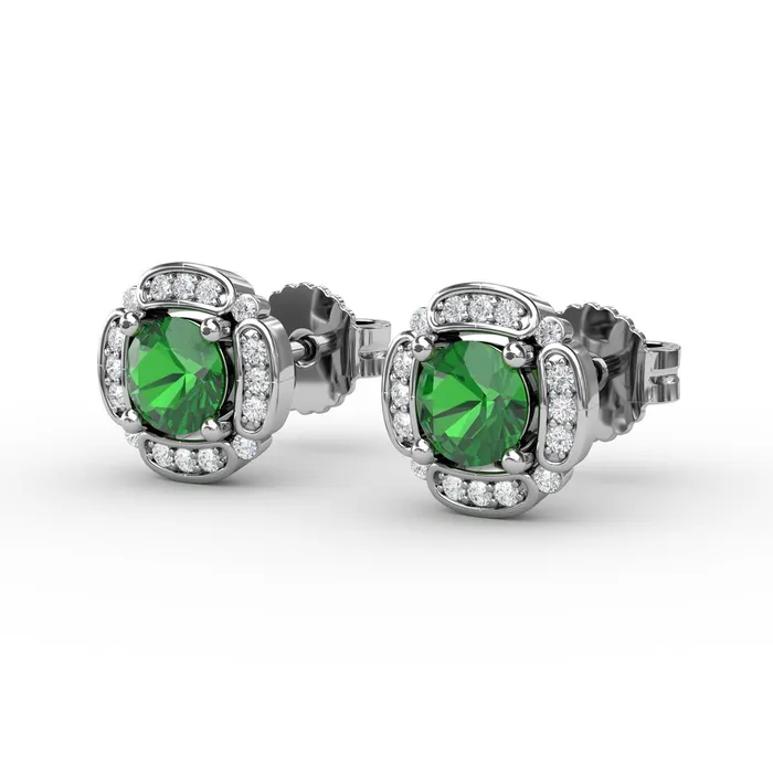 Earrings Fana Emerald Diamond Earrings Earrings Fana Emerald Diamond Earrings