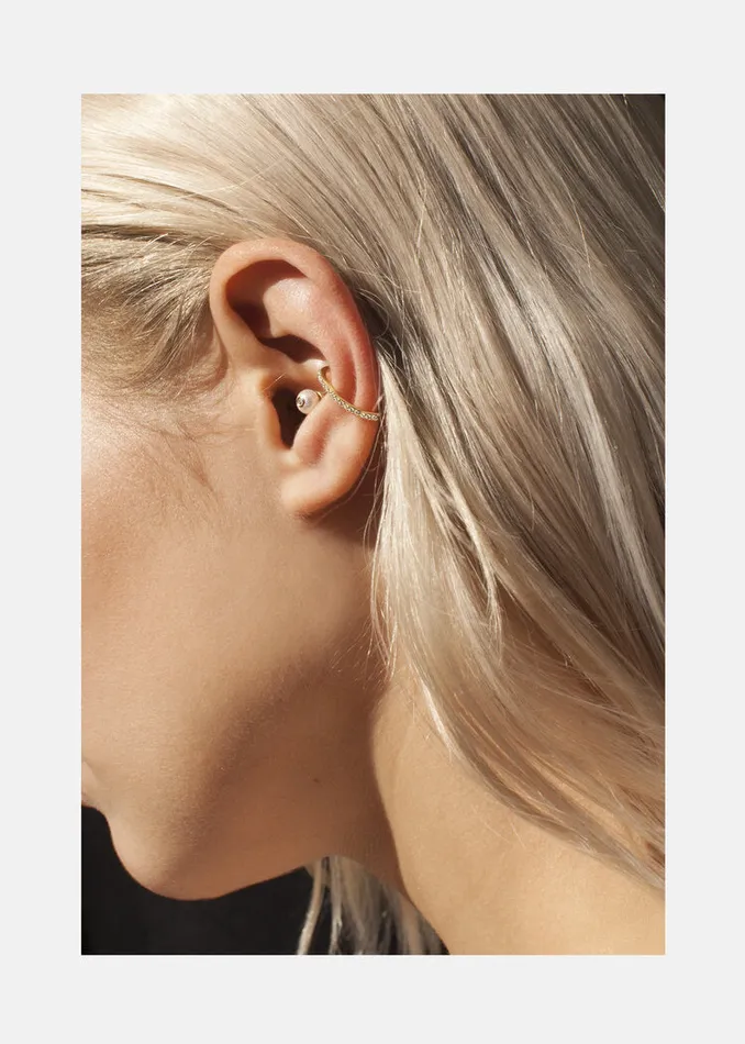 Earrings KATKIMfinejewelry Crescendo Pearl Pav Ear Cuff
