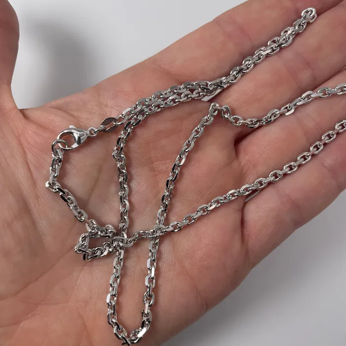 Necklaces 32MM Knife Edge Rolo Platinum 950 Saints Gold Necklaces 32MM Knife Edge Rolo Platinum 950 Saints Gold