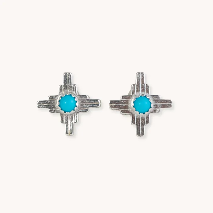 Turquoise Skies Earrings Enchantment Turquoise Mini Zia Stud Earrings