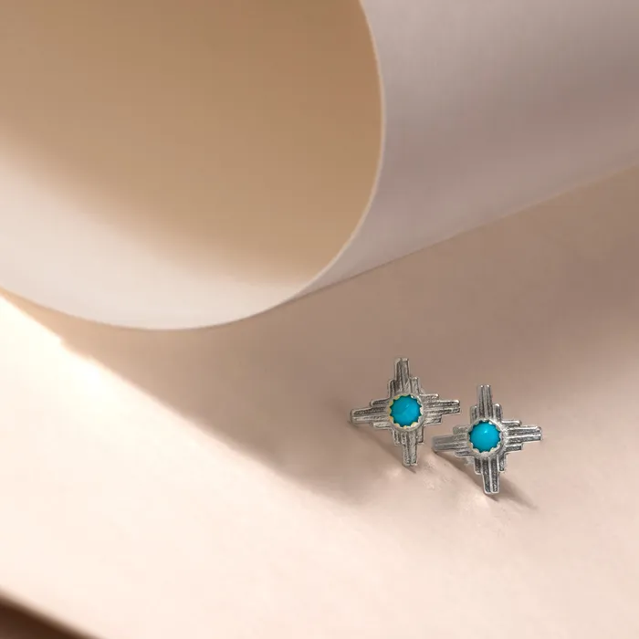 Turquoise Skies Earrings Enchantment Turquoise Mini Zia Stud Earrings