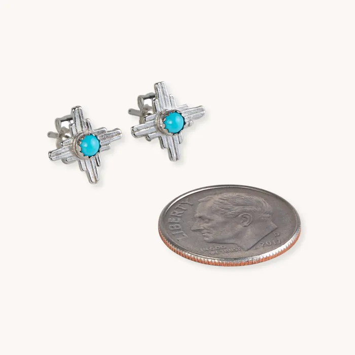 Turquoise Skies Earrings Enchantment Turquoise Mini Zia Stud Earrings