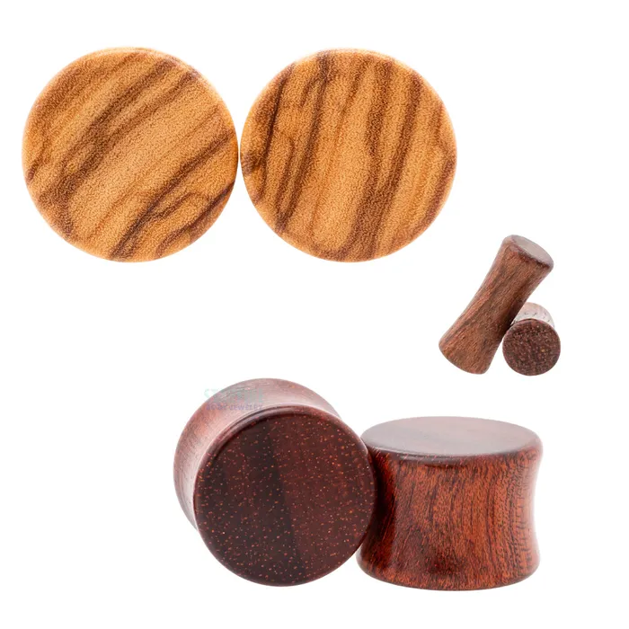 Wood Plugs Chechen Regs Omerica Organic Earrings
