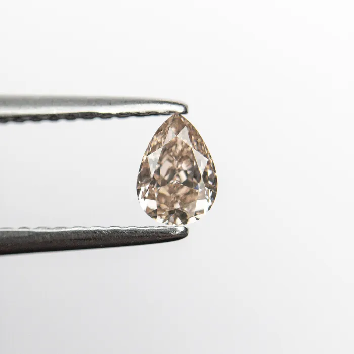 035ct 524x375x245mm GIA VS2 Fancy BrownPink Pear Brilliant 2409301 Misfit Diamonds Earrings