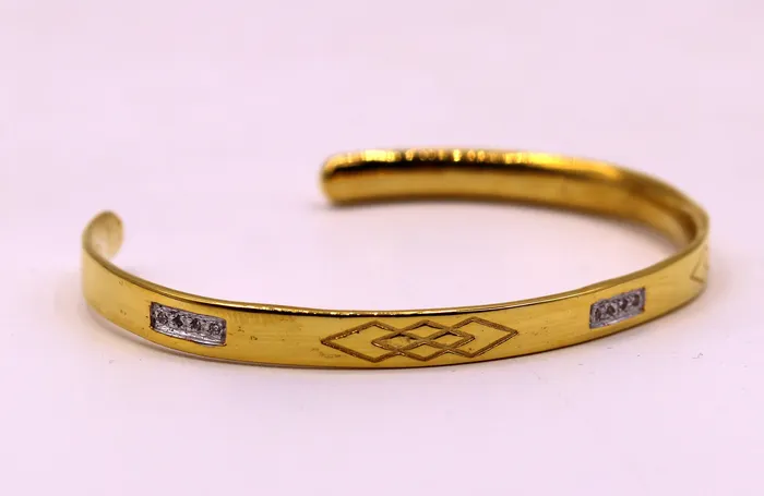 22k yellow gold solid handmade gorgeous open face bangle bracelet kada unisex gifting jewelry from india TRIBAL ORNAMENTS Bracelets 22k yellow gold solid handmade gorgeous open face bangle bracelet kada unisex gifting jewelry from india TRIBAL ORNAMENTS Bracelets