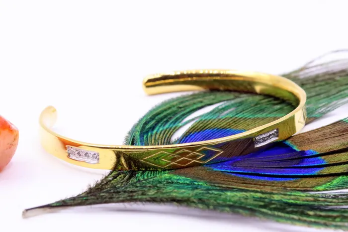 22k yellow gold solid handmade gorgeous open face bangle bracelet kada unisex gifting jewelry from india TRIBAL ORNAMENTS Bracelets 22k yellow gold solid handmade gorgeous open face bangle bracelet kada unisex gifting jewelry from india TRIBAL ORNAMENTS Bracelets