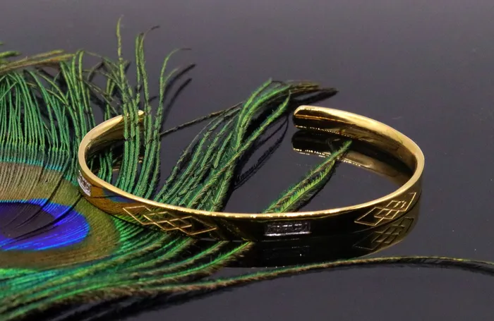 22k yellow gold solid handmade gorgeous open face bangle bracelet kada unisex gifting jewelry from india TRIBAL ORNAMENTS Bracelets 22k yellow gold solid handmade gorgeous open face bangle bracelet kada unisex gifting jewelry from india TRIBAL ORNAMENTS Bracelets