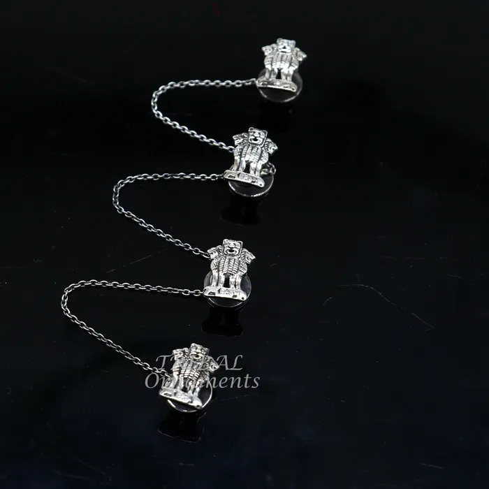 925 Sterling silver handmade amazing Indian national symbol Satyamev Jayate design buttons for mens kurta best gifting accessories btn09 TRIBAL ORNAMENTS Rings
