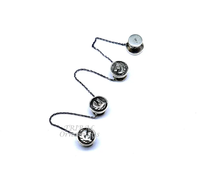 925 Sterling silver handmade amazing unicorn horse design buttons or cufflinks for mens kurta best gifting jewelry occasions btn08 TRIBAL ORNAMENTS Rings