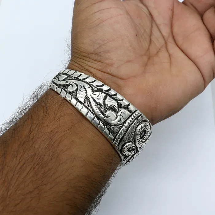 925 sterling silver handmade vintage deity design bangle bracelet kada tribal jewelry cuff239 TRIBAL ORNAMENTS Bracelets 925 sterling silver handmade vintage deity design bangle bracelet kada tribal jewelry cuff239 TRIBAL ORNAMENTS Bracelets