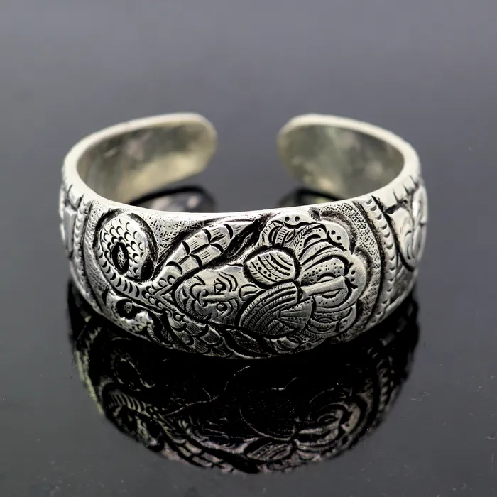 925 sterling silver handmade vintage deity design bangle bracelet kada tribal jewelry cuff239 TRIBAL ORNAMENTS Bracelets 925 sterling silver handmade vintage deity design bangle bracelet kada tribal jewelry cuff239 TRIBAL ORNAMENTS Bracelets