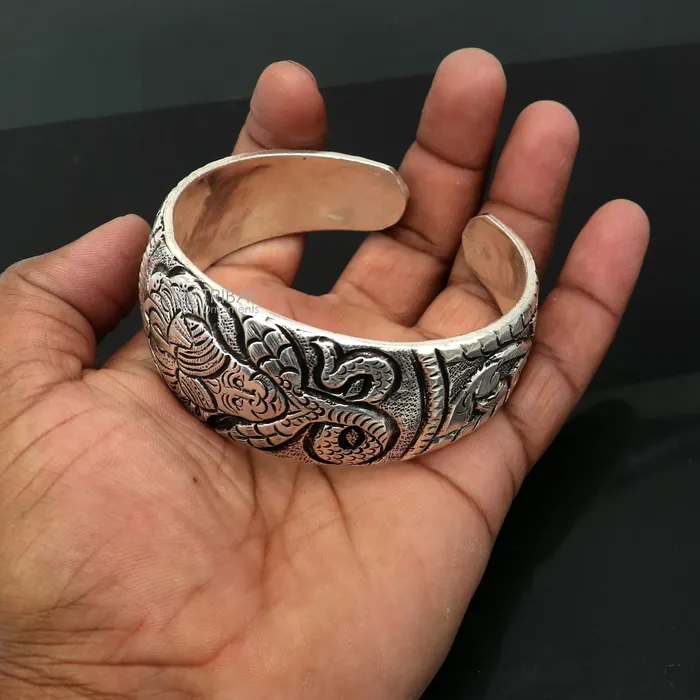925 sterling silver handmade vintage deity design bangle bracelet kada tribal jewelry cuff239 TRIBAL ORNAMENTS Bracelets 925 sterling silver handmade vintage deity design bangle bracelet kada tribal jewelry cuff239 TRIBAL ORNAMENTS Bracelets