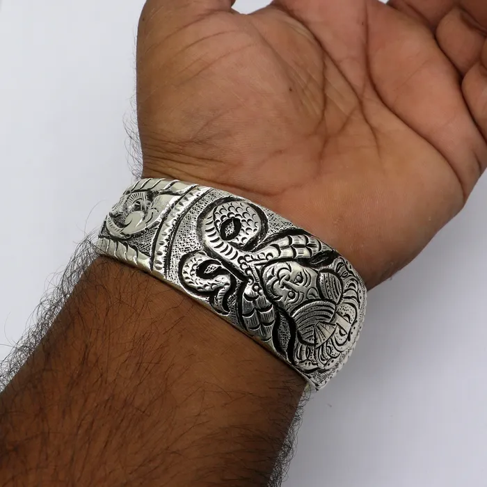 925 sterling silver handmade vintage deity design bangle bracelet kada tribal jewelry cuff239 TRIBAL ORNAMENTS Bracelets 925 sterling silver handmade vintage deity design bangle bracelet kada tribal jewelry cuff239 TRIBAL ORNAMENTS Bracelets