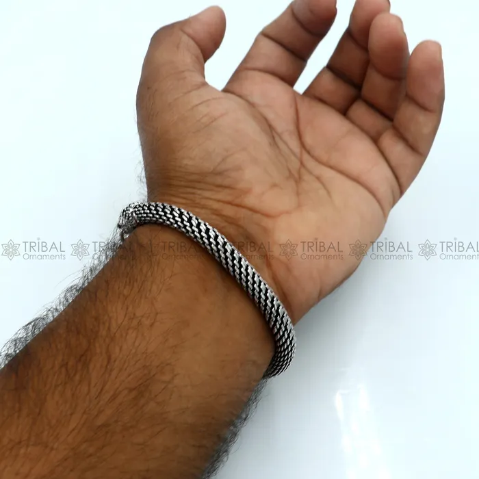 Bracelets 925 Sterling silver handmade solid lion face design chain bracelet flexible bracelet unisex jewelry from india sbr762 TRIBAL ORNAMENTS Bracelets 925 Sterling silver handmade solid lion face design chain bracelet flexible bracelet unisex jewelry from india sbr762 TRIBAL ORNAMENTS