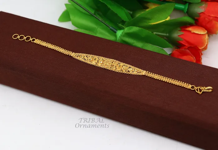 Bracelets TRIBALORNAMENT 22kt yellow gold customized design filigree work bracelet all sizes gifting bracelet new fancy stylish bracelet unisex jewelry gbr38
