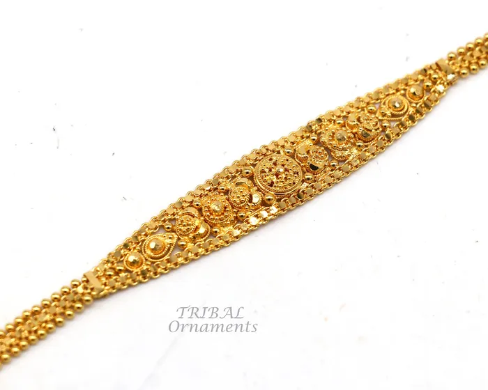 Bracelets TRIBALORNAMENT 22kt yellow gold customized design filigree work bracelet all sizes gifting bracelet new fancy stylish bracelet unisex jewelry gbr38