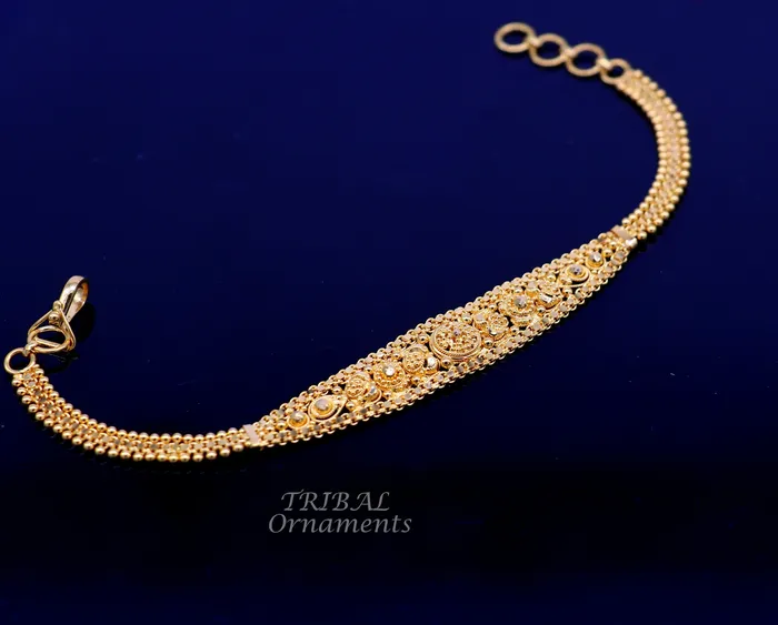 Bracelets TRIBALORNAMENT 22kt yellow gold customized design filigree work bracelet all sizes gifting bracelet new fancy stylish bracelet unisex jewelry gbr38