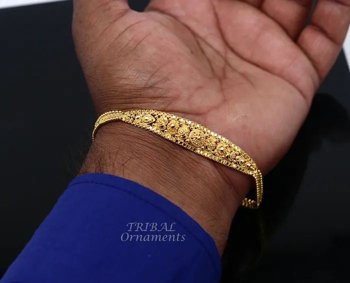Bracelets TRIBALORNAMENT 22kt yellow gold customized design filigree work bracelet all sizes gifting bracelet new fancy stylish bracelet unisex jewelry gbr38