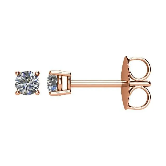 Charles Colvard Earrings Round Center 4 Prong Earrings