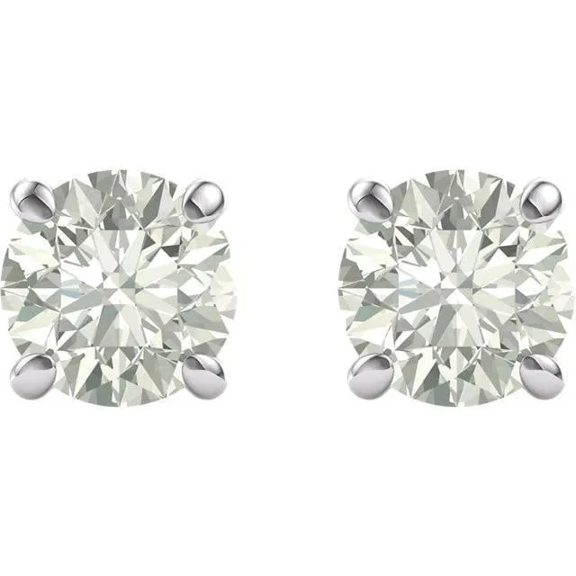 Charles Colvard Earrings Round Center 4 Prong Earrings
