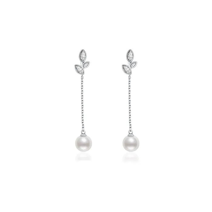 Earrings Elegant Freshwater Pearl Earrings WE00288 GARDENS Pearly Lustre