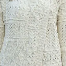 Earrings Patchwork Long Merino Wool Cardigan Aran Woollen Mills