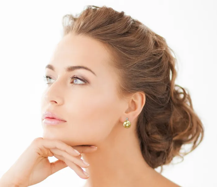 Earrings spt Golden South Sea Pearl Diamond Glimmer Earrings