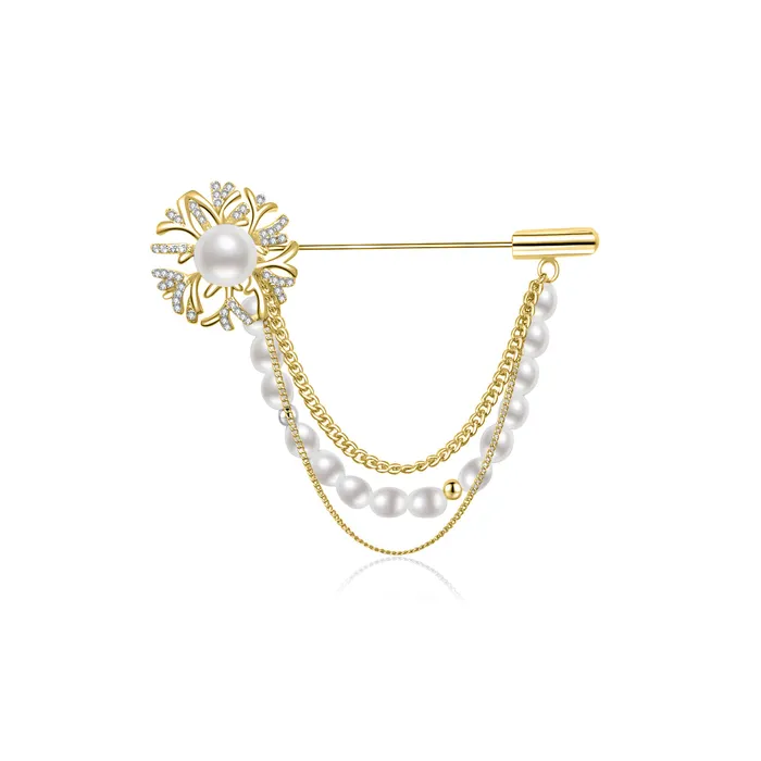 Elegant Freshwater Pearl Brooch WC00053 GARDENS Pearly Lustre Earrings