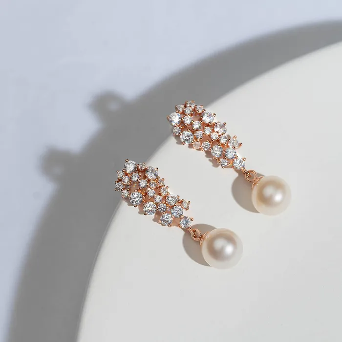 Elegant Freshwater Pearl Earrings WE00345 CELESTE Pearly Lustre Earrings
