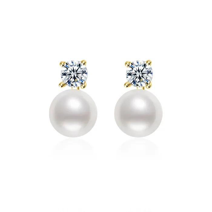 Elegant Freshwater Semi Round Pearl Earrings WE00363 Pearly Lustre Earrings